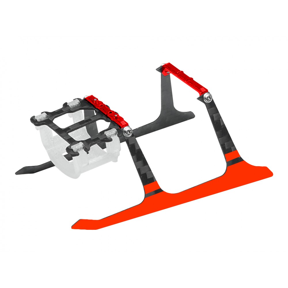 Low Profile Carbon Fiber Landing Gear w/ Adjustable Battery Mount (RED) - BLADE MCPX BL2