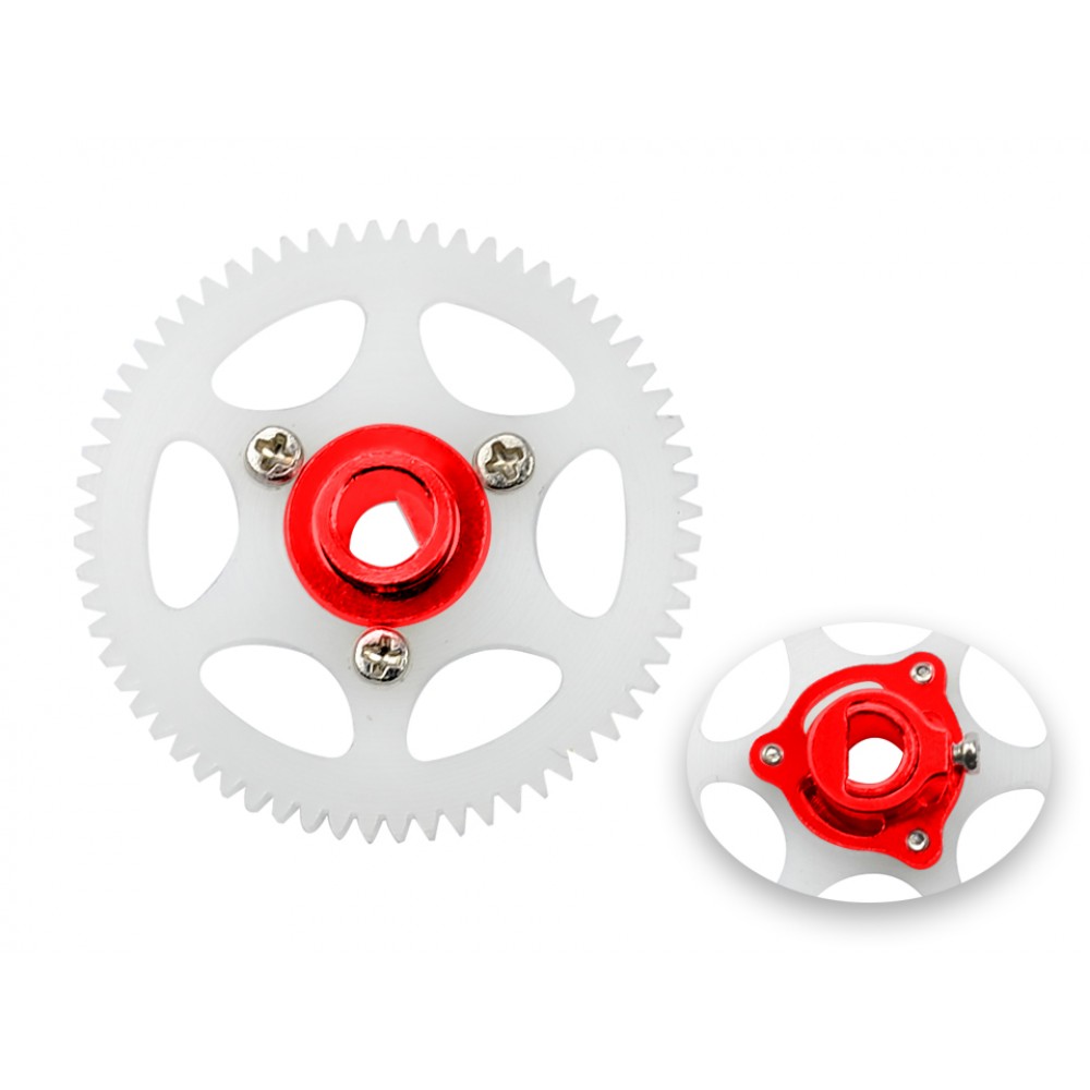 CNC Delrin Main Gear w/ Hub set (RED) - BLADE MCPX BL2