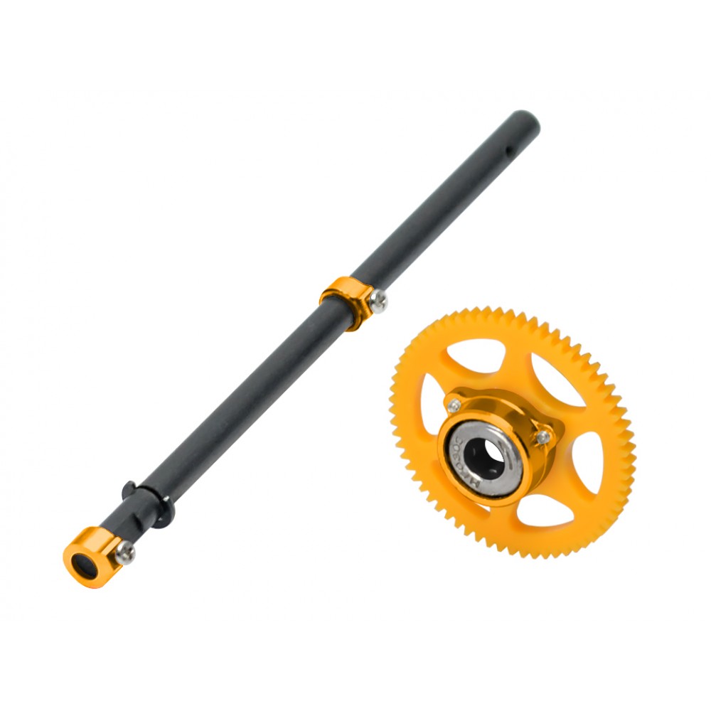 Carbon Main Shaft/Molded Main Gear/Auto-Rotation Hub Set (GOLD) - BLADE MCPX BL2