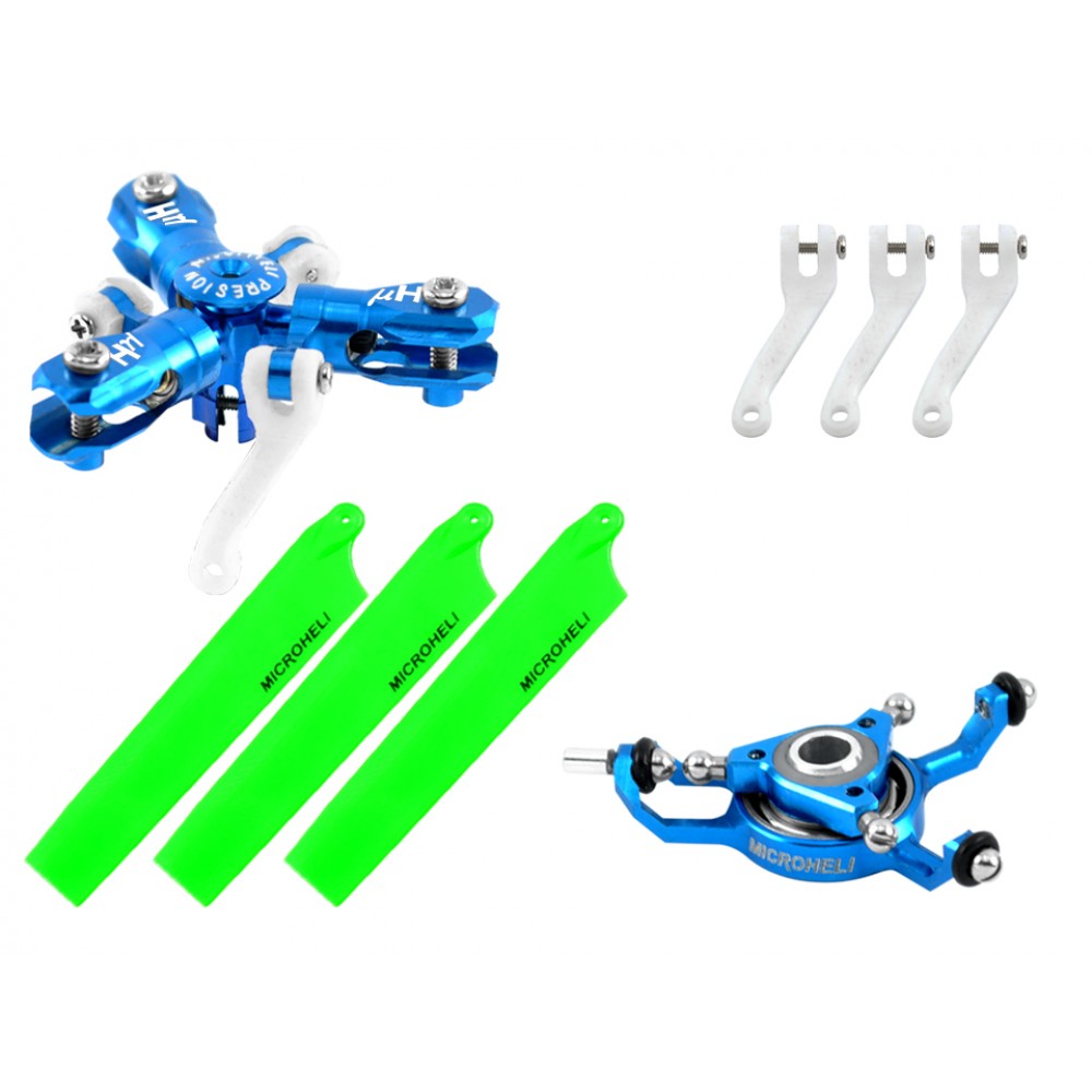 CNC Triple Green Blades Conversion set (BLUE) - BLADE MCPXBL / BL2