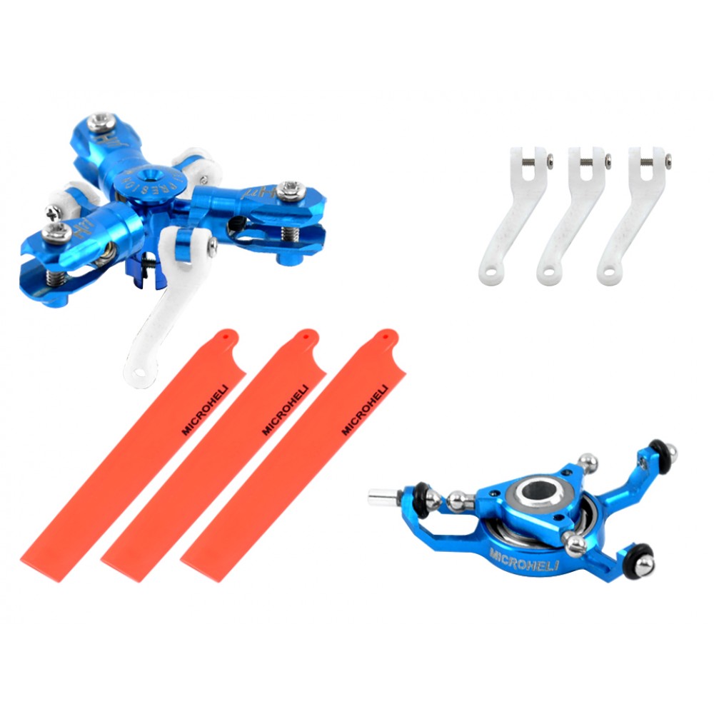 CNC Triple Red Blades Conversion set (BLUE) - BLADE MCPXBL / BL2