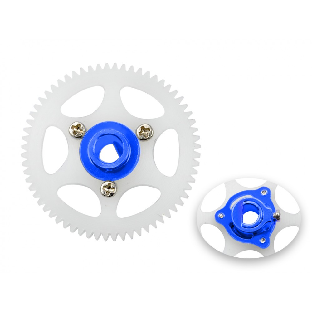 CNC Delrin Main Gear w/ Hub set (BLUE) - BLADE MCPX BL2