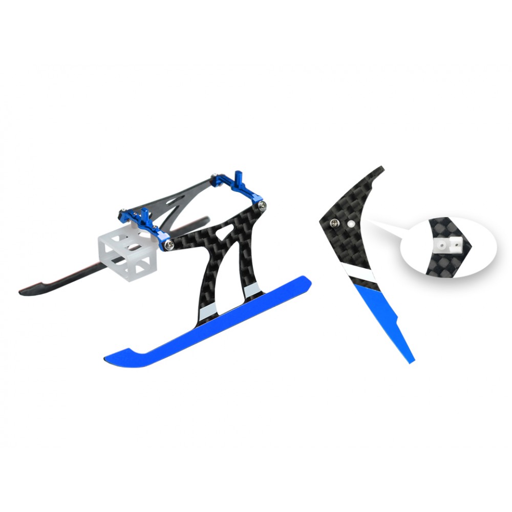 Aluminum/Carbon Fiber Landing Gear w/ Fin (BL) - BLADE NANO CPX / CPS / S2 / S3