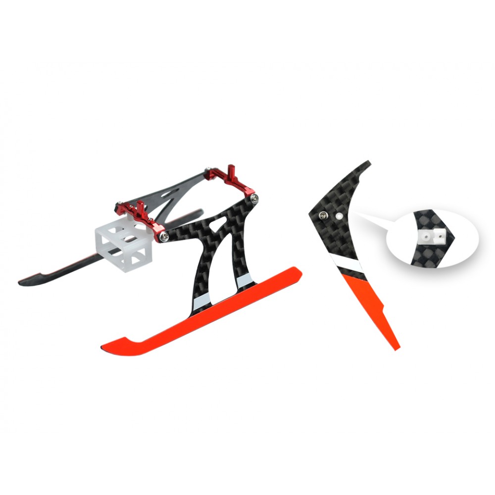 Aluminum/Carbon Fiber Landing Gear w/ Fin (RD) - BLADE NANO CPX / CPS / S2 / S3