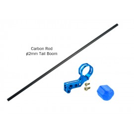 Aluminum Tail Motor Mount w/ Carbon Boom (BLUE) - BLADE Nano CPS / S2 / S3