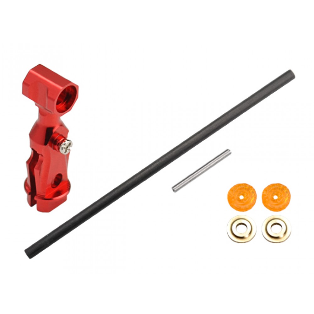Aluminum Main Rotor Hub w/ Carbon Shaft Set (RED) - ESKY 150X / BLADE 70 S