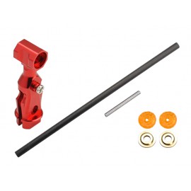 Aluminum Main Rotor Hub w/ Carbon Shaft Set (RED) - ESKY 150X / BLADE 70 S