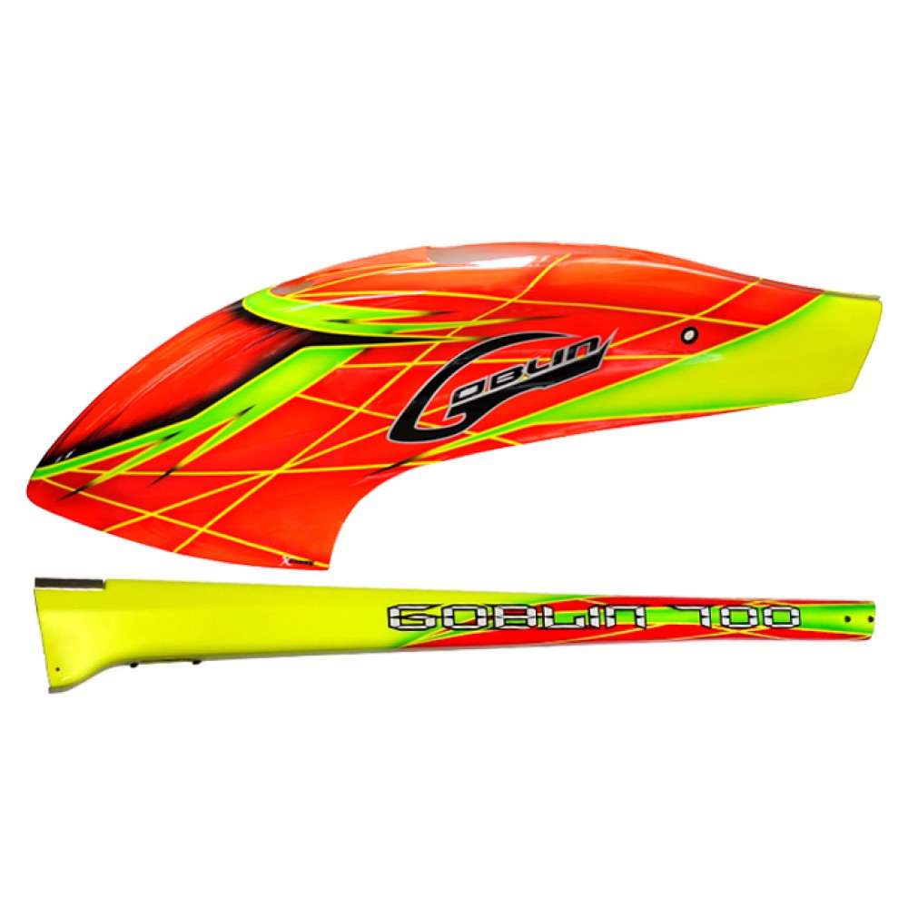 XCanopy Airbrush Fiberglass Fire Trap Canopy set - GOBLIN 700