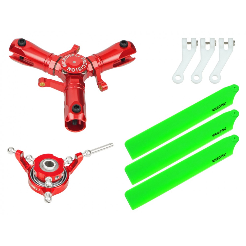 CNC Triple Green Plastic Blades Conversion set (RED) - OMP HOBBY M1 / EVO
