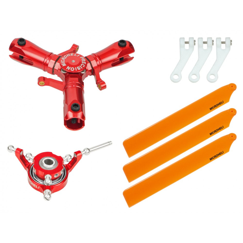 CNC Triple Orange Plastic Blades Conversion set (RED) - OMP HOBBY M1 / EVO