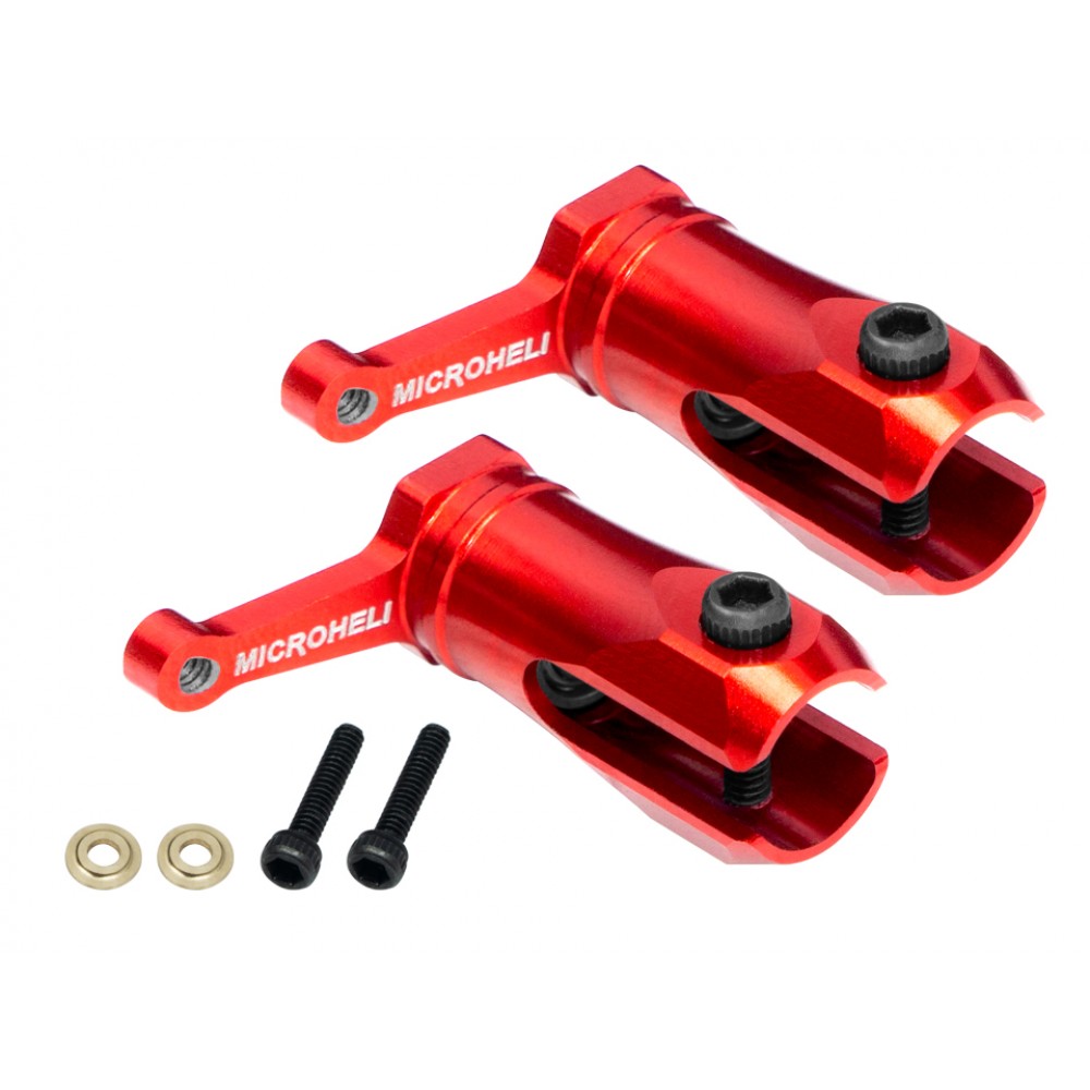 Aluminum Main Blade Grip w/ Thrust Bearing (RED) - OMP Hobby M1 / EVO