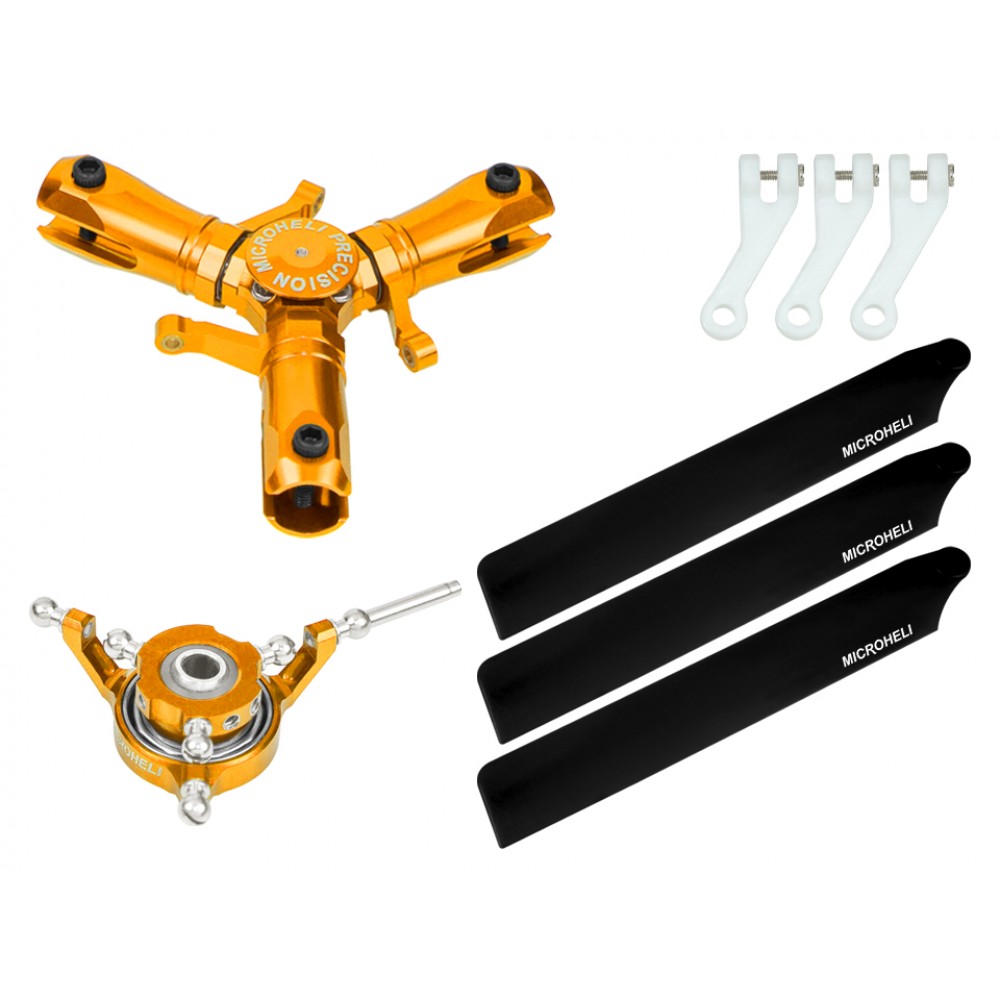 CNC Triple Carbon Plastic Blades Conversion Set (GOLD) - OMP HOBBY M1 / EVO