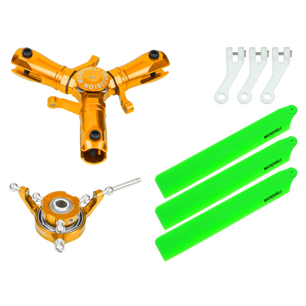 CNC Triple Green Plastic Blades Conversion set (GOLD) - OMP HOBBY M1 / EVO