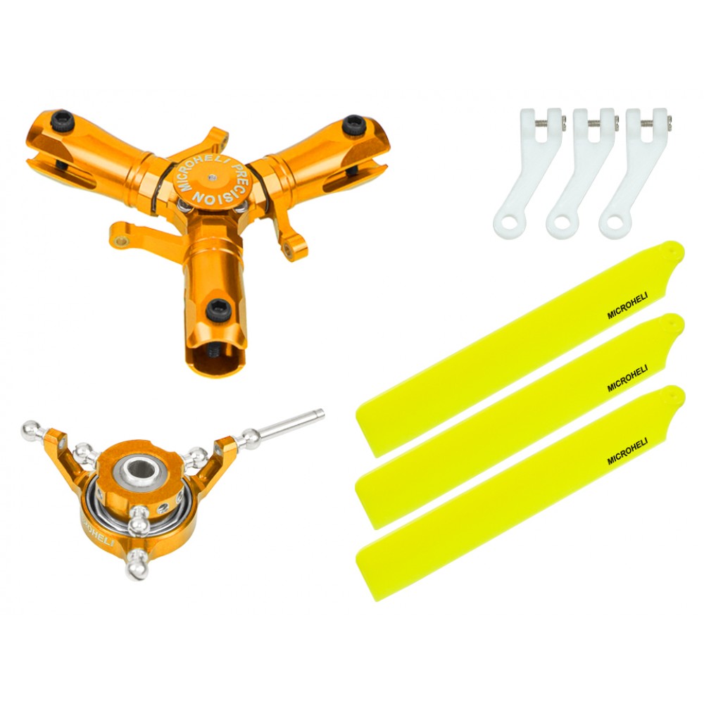 CNC Triple Yellow Plastic Blades Conversion set (GOLD) - OMP HOBBY M1 / EVO