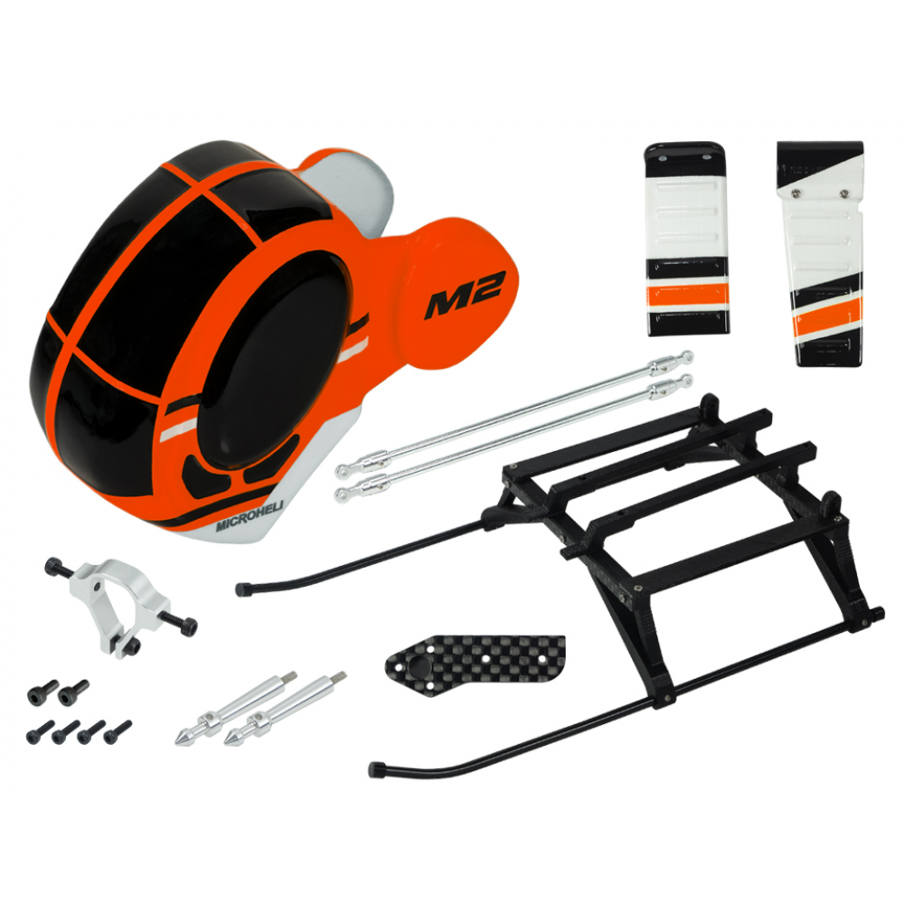 Airbrush Fiberglass Hughes 300 Scale w/ Landing Gear (OR) - OMP Hobby M2 V2 / EXP / EVO / MK2