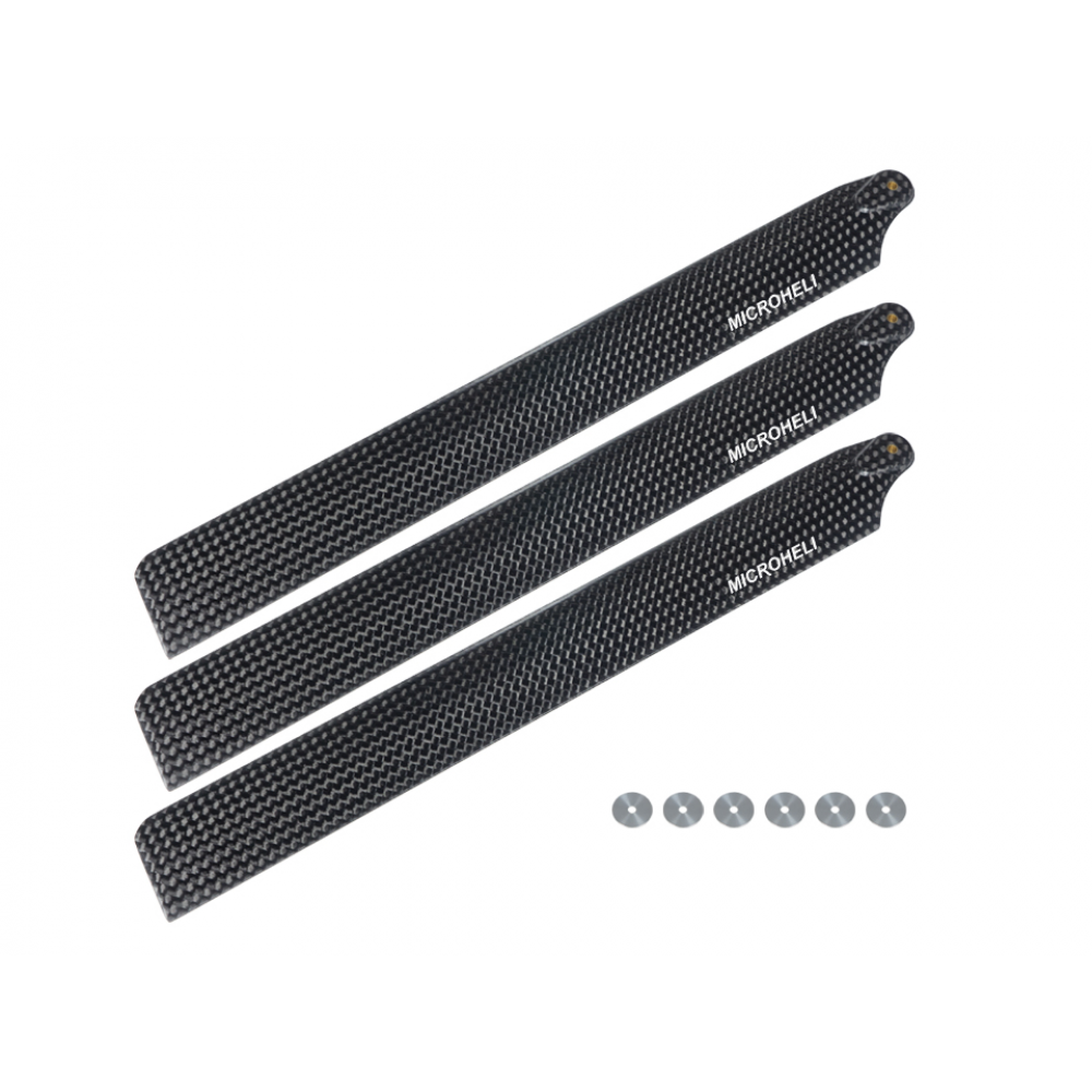 Carbon Fiber Triple Main Blades 185mm (For MH Triple Blade Conversion Set)