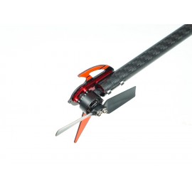 Tail Motor Mount w/ Round Carbon Fiber Boom Conversion Set (RED) - OMP Hobby M2 V2/EXP