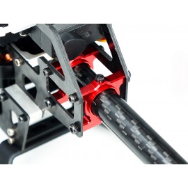 Tail Motor Mount w/ Round Carbon Fiber Boom Conversion Set (RED) - OMP Hobby M2 V2/EXP