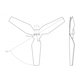 Carbon Fiber 3 Blade Propeller 65mm Tail Blade - OMP Hobby M2 V1 / V2 / EXP