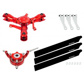 CNC Triple Carbon Plastic Blades Conversion set (RED) - OMP Hobby M2 V1/V2/EXP