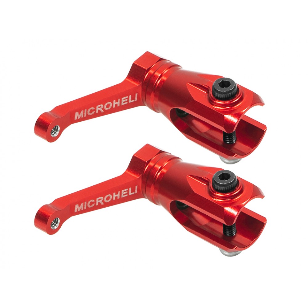Aluminum Main Blade Grip w/ Thrust Bearing (RED) - OMP Hobby M2 V1/V2/EXP/EVO