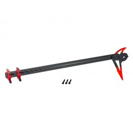 Tail Motor Mount w/ Round Carbon Fiber Boom Conversion Set (RED) - OMP Hobby M2 V2/EXP