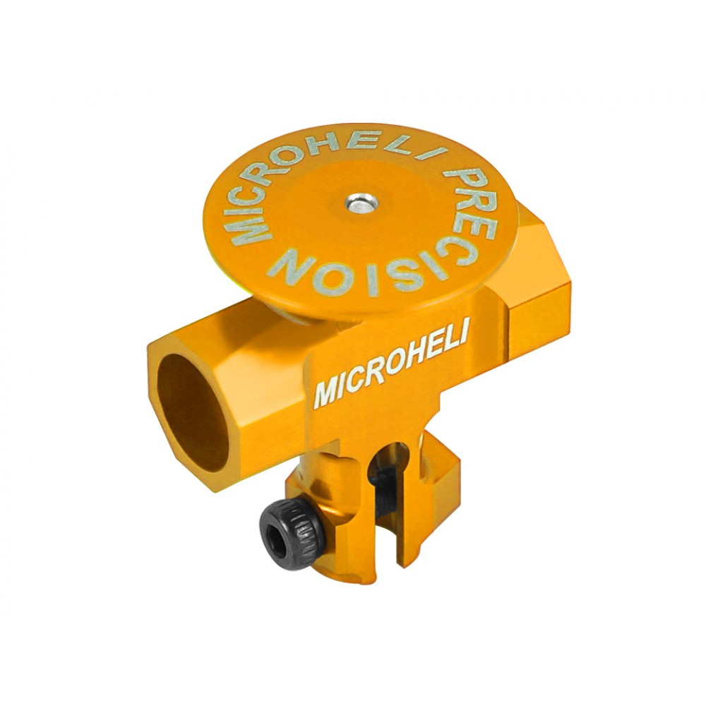 Precision CNC Aluminum Main Rotor Hub w/ Button (GOLD) - OMP Hobby M2 V1 / V2 / EXP