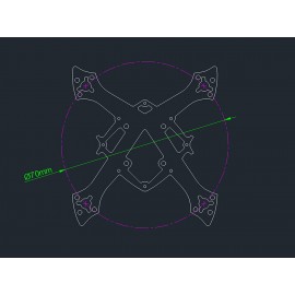Osolar 70 Quad Tiny Frame for Brushless Motor 0603 0703 0803 1103 Prop 40mm