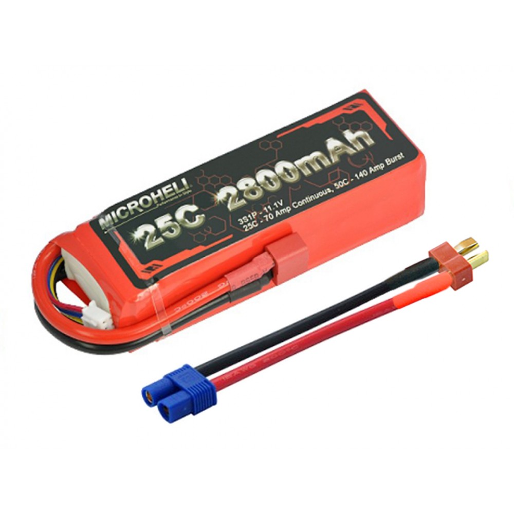 Li-Po 2800mAh 11.1V 25C With T-Plug / EC3