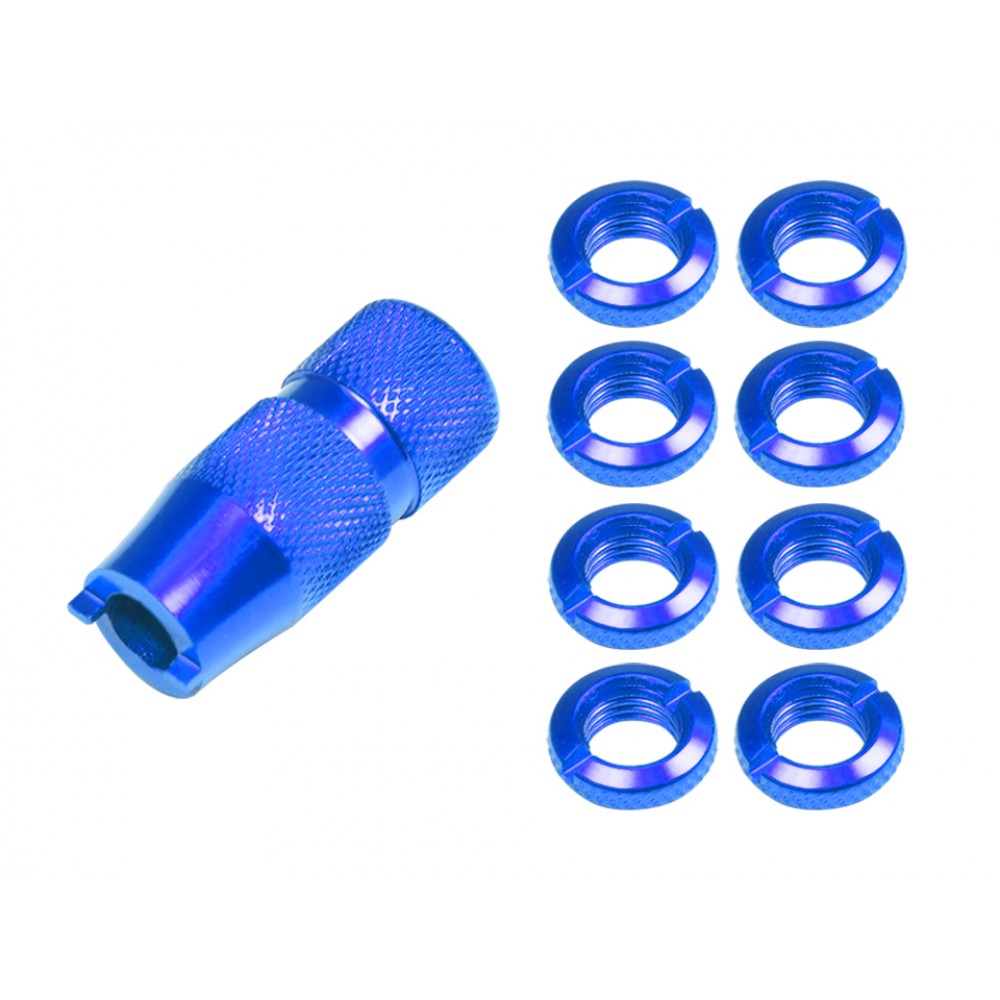 Aluminum Transmitter Switch Nuts (BLUE) for Spektrum DX Series