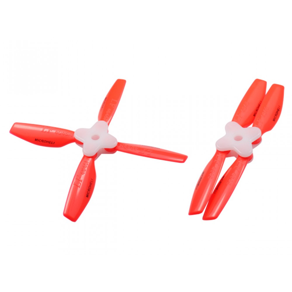 Plastic Folding 4-Blade Propeller 4045 CW/CCW w/Bracket (RED)