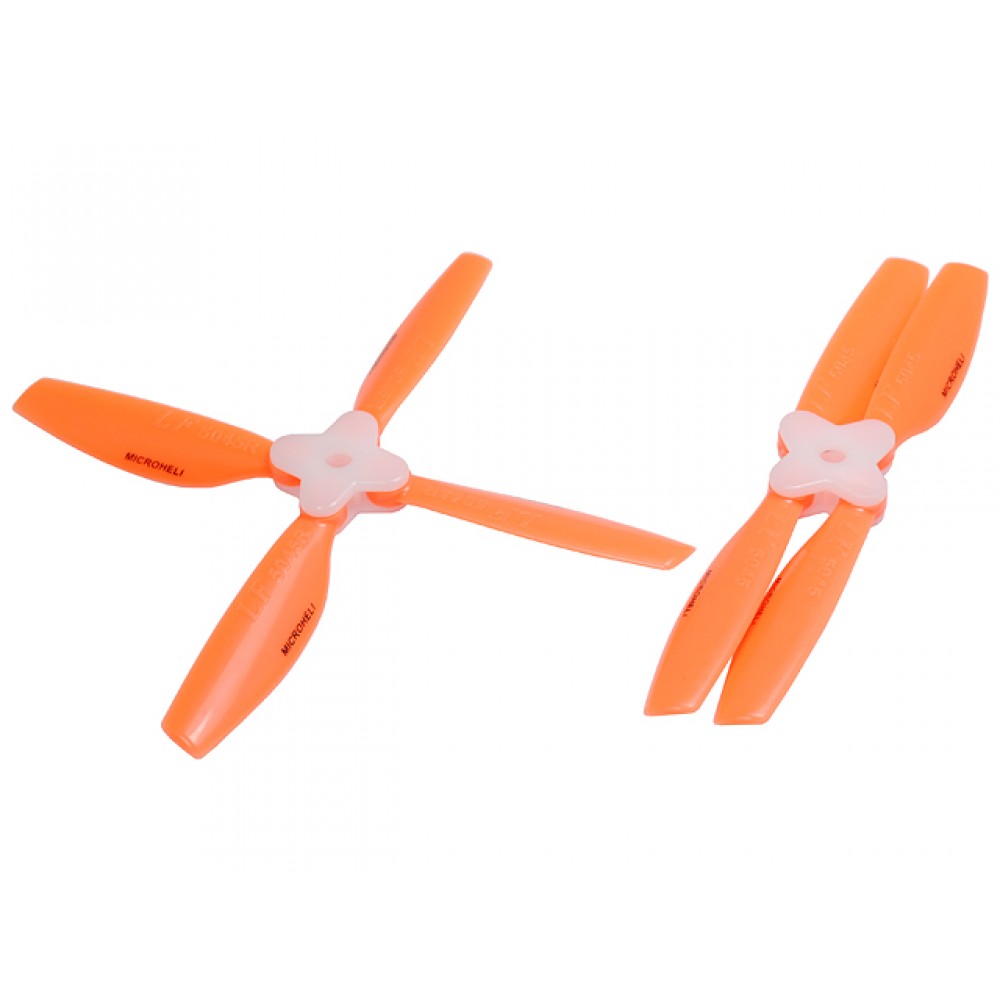Plastic Folding 4-Blade Propeller 5045 CW/CCW w/Bracket (ORANGE)