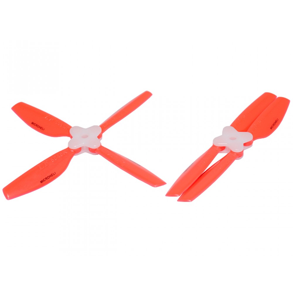 Plastic Folding 4-Blade Propeller 5045 CW/CCW w/Bracket (RED)