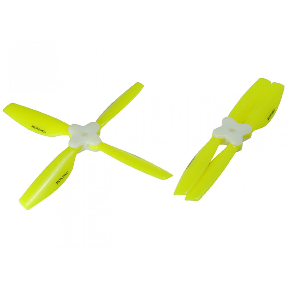 Plastic Folding 4-Blade Propeller 5045 CW/CCW w/Bracket (YELLOW)