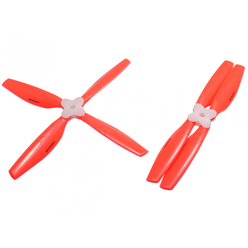 Plastic Folding 4-Blade Propeller 6045 CW/CCW w/Bracket (ORANGE)
