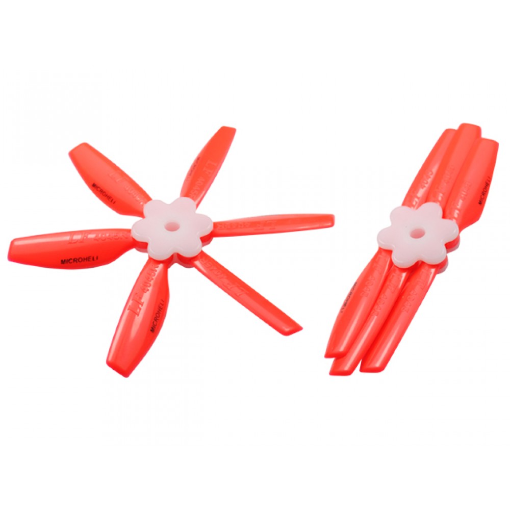 Plastic Folding 6-Blade Propeller 4045 CW/CCW w/Bracket (RED)
