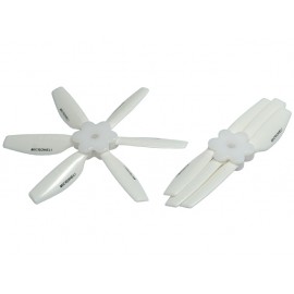 Plastic Folding 6-Blade Propeller 4045 CW/CCW w/Bracket (WHITE)