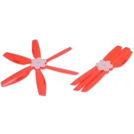 Plastic Folding 6-Blade Propeller 5045 CW/CCW w/Bracket (RED)