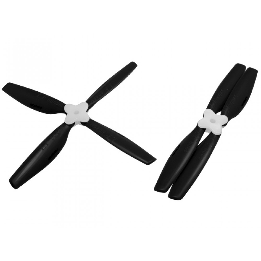 Plastic Folding 4-Blade Propeller 6045 CW/CCW w/Bracket (BLACK)