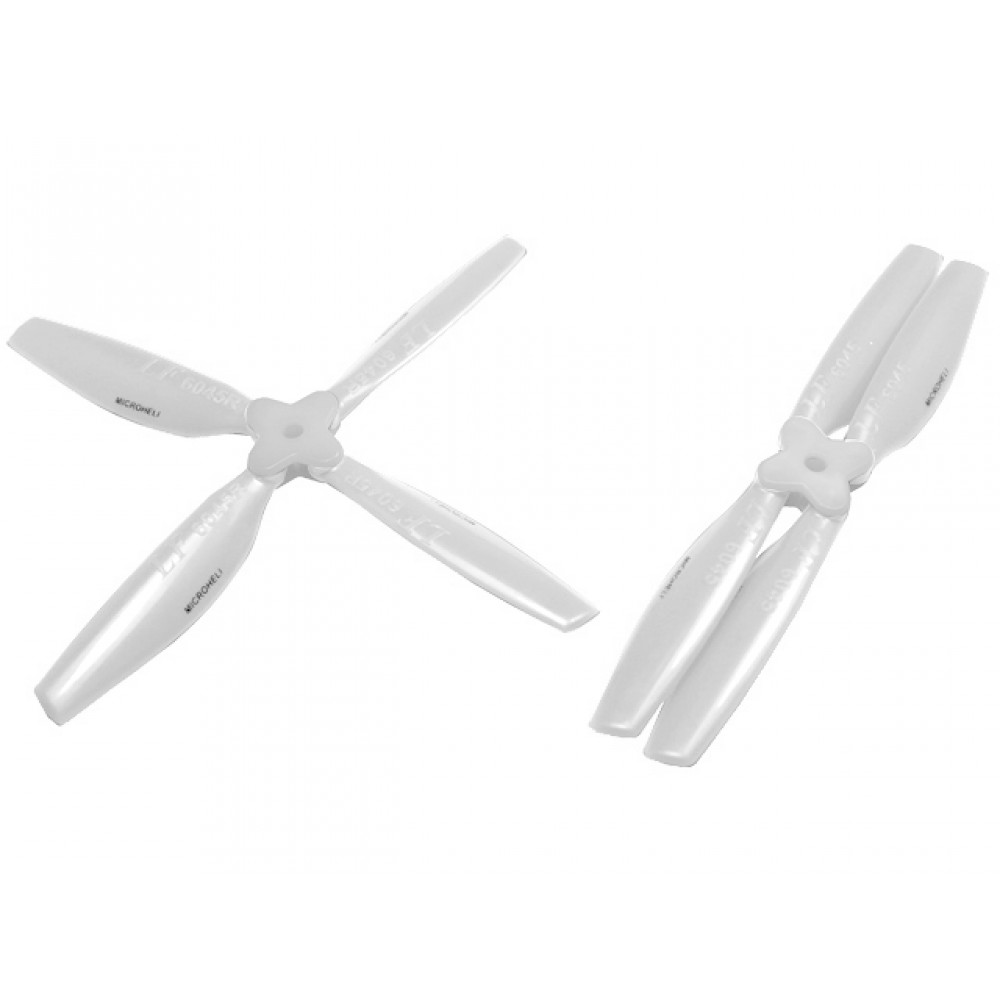 Plastic Folding 4-Blade Propeller 6045 CW/CCW w/Bracket (WHITE)