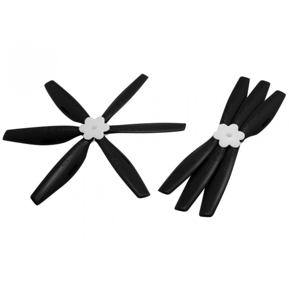 Plastic Folding 6-Blade Propeller 6045 CW/CCW w/Bracket (BLACK)