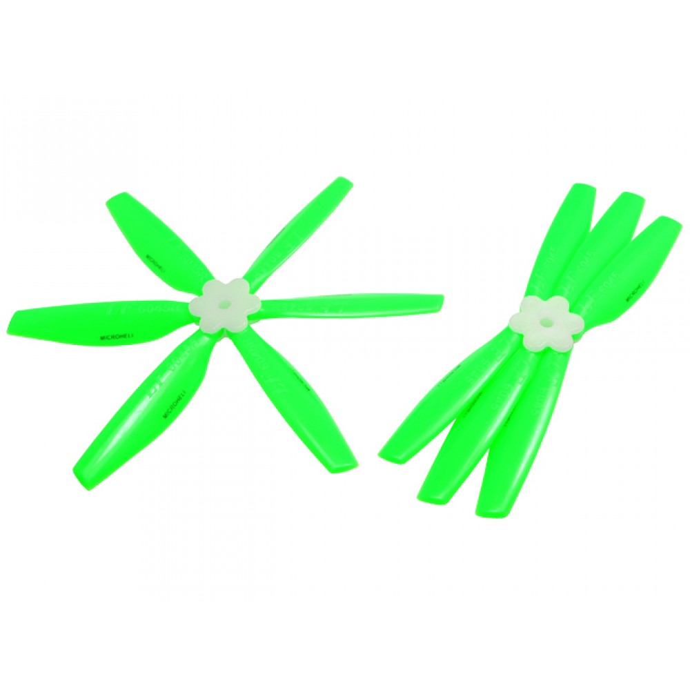 Plastic Folding 6-Blade Propeller 6045 CW/CCW w/Bracket (GREEN)