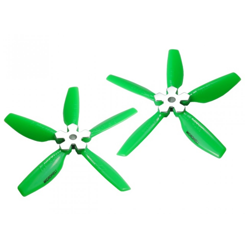 Plastic Folding 5-Blade Propeller 4045 CW/CCW w/Aluminum Bracket (GREEN)