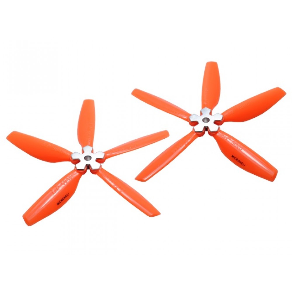 Plastic Folding 5-Blade Propeller 5045 CW/CCW w/Aluminum Bracket (ORANGE)