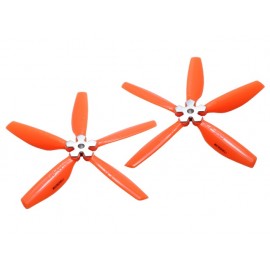 Plastic Folding 5-Blade Propeller 5045 CW/CCW w/Aluminum Bracket (ORANGE)