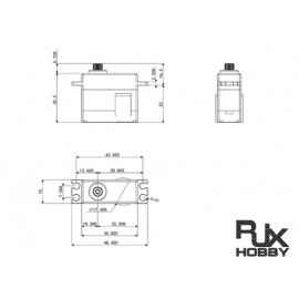 RJX HV MiDi Tail Servo FS0391THV (15Wx36Lx35.5H)