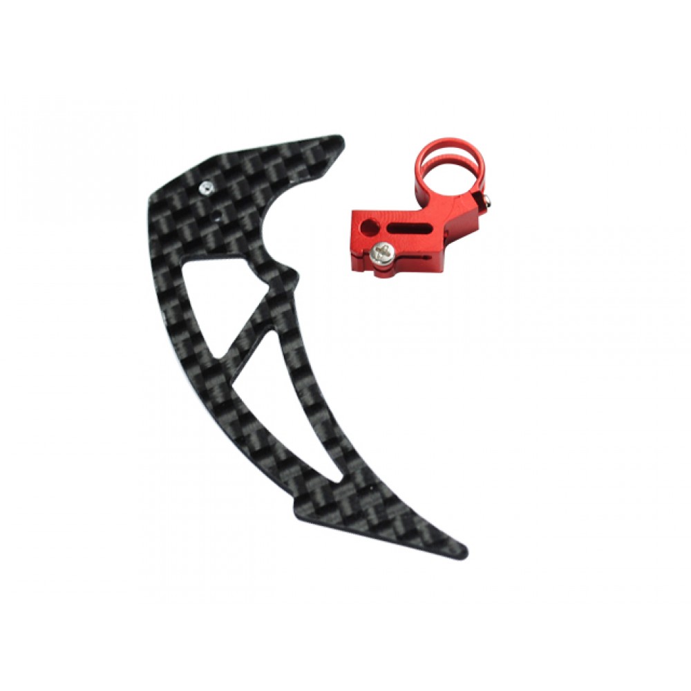 Aluminum Tail Motor Mount w/ Vertical Fin set (RED) - T-REX 150X