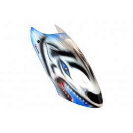 XCanopy Airbrush Fiberglass Snow Wolf Canopy - TREX 450 PLUS