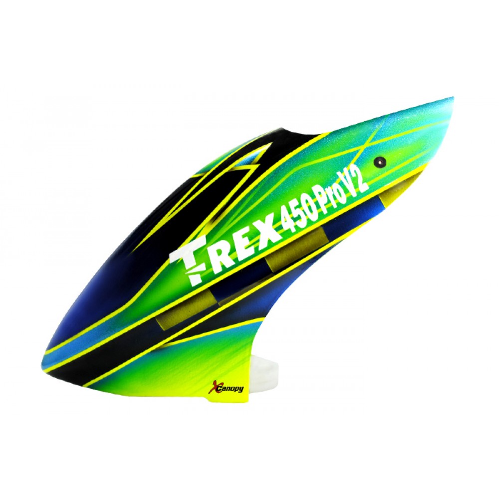 XCanopy Airbrush Fiberglass Green Racing Canopy - TREX 450 PRO V2