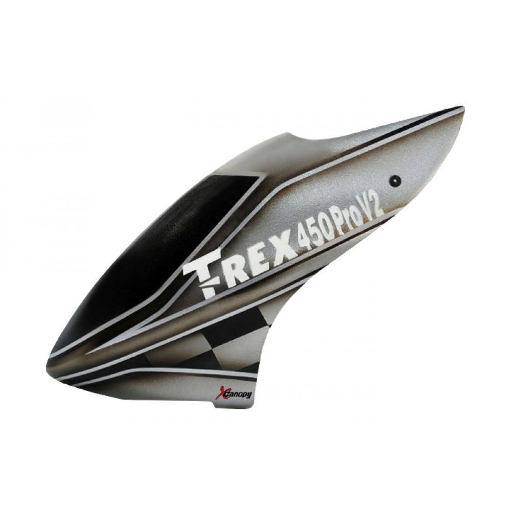 XCanopy Airbrush Fiberglass Gray Sky Canopy - TREX 450 PRO V2